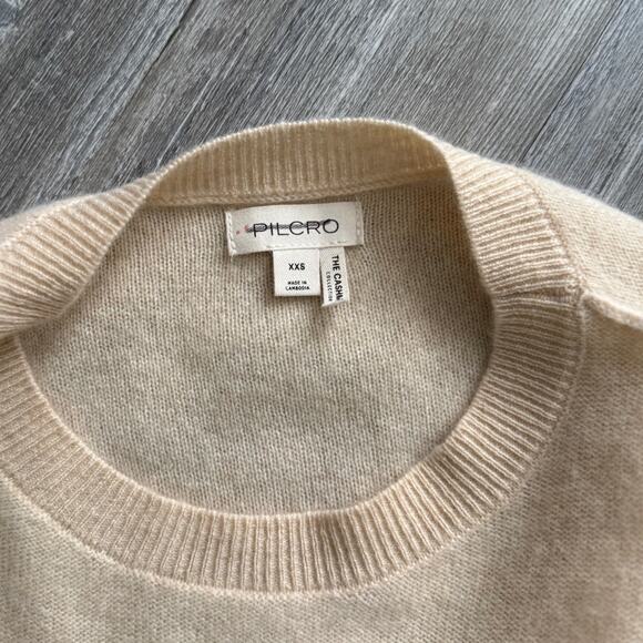 Anthropologie PILCRO The Alani Cashmere Sweater Cropped Crew-neck Blue - Picture 4 of 5